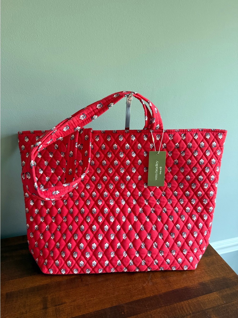 VERA BRADLEY East West Tote Bluebell Ditsy Hibiscus